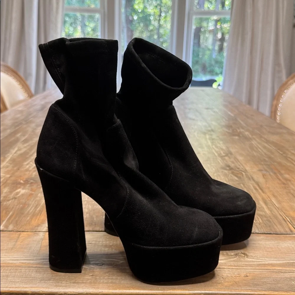 Stuart Weitzman Black Heeled Boots - Picture 4 of 6